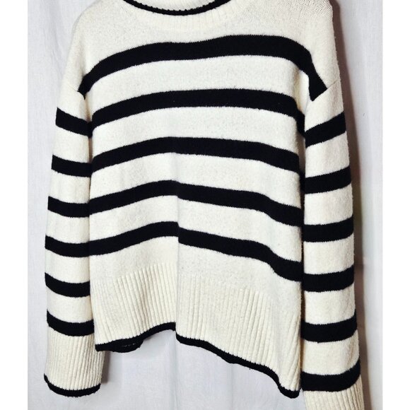 Stockholm Atelier & Other Stories Black & White Striped Knit Sweater LARGE - Picture 2 of 6
